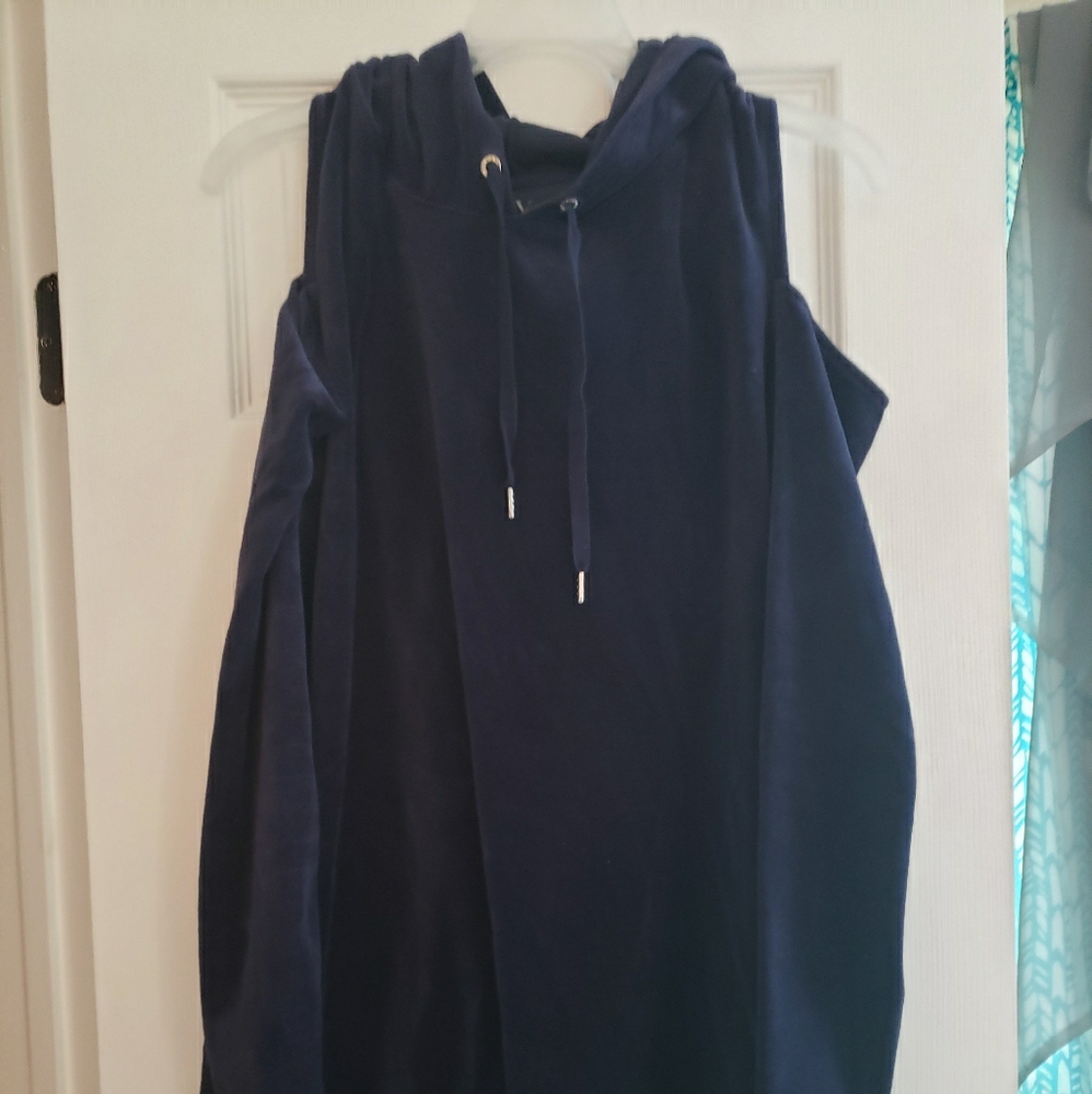 Jersey Velvet Dress Navy Blue